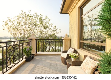 Decoration And Furniture In Modern Balcony