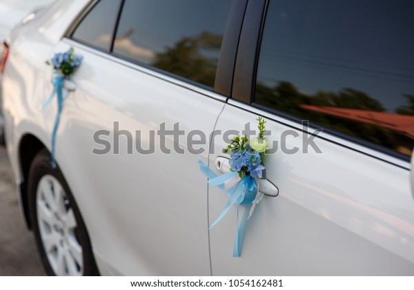 Decoration for just married\
car. Wedding