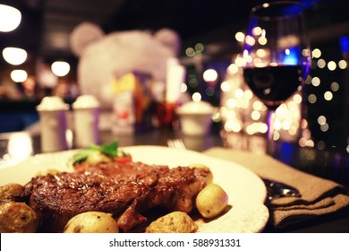 Decoration Of The Table In The Italian Restaurant