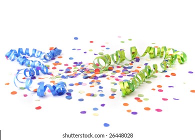 A Decoration For A Typical Party Atmosphere. All Isolated On White Background.