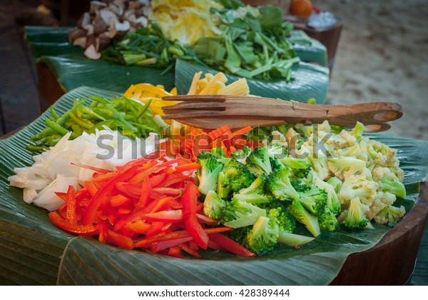 Decoration Vegetable Prepared Wedding Dinner Party Stock Photo