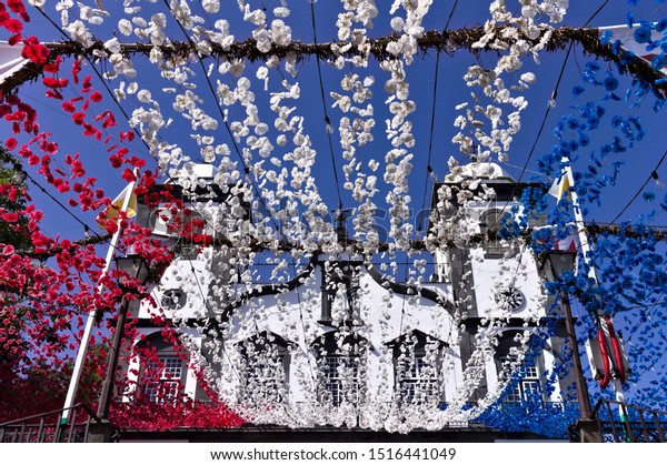 Decorations Entrance White Church Monte Funchal Stock Photo Edit