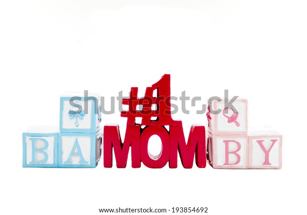 Decorations Expectant Mom Against White Background Stock Photo