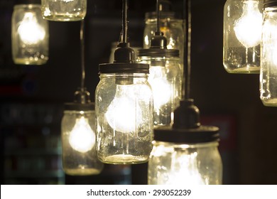 Decorative antique mason jar style light bulbs - Powered by Shutterstock