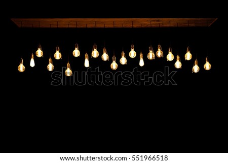 decorative antique tungsten light bulbs hanging on ceiling