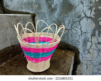 Decorative Basket Craft Made Of Rattan Cane 