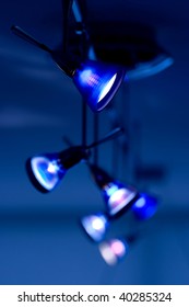 Decorative blue pendant light fixture