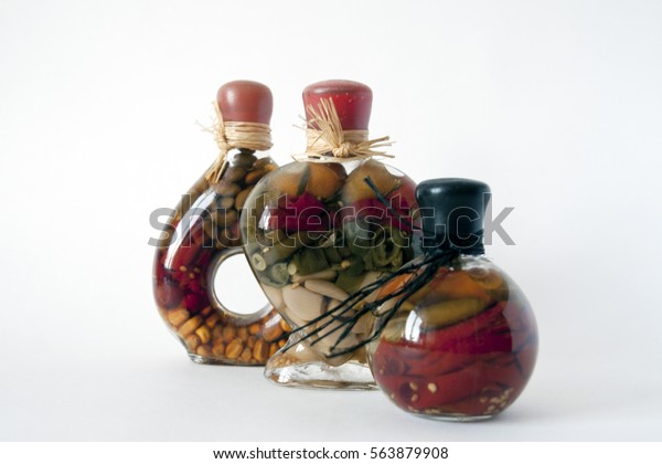 Decorative Bottles With Vegetables
