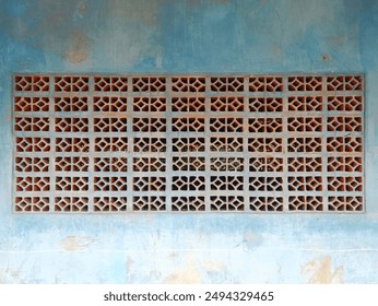 Decorative brick ventilation wall background