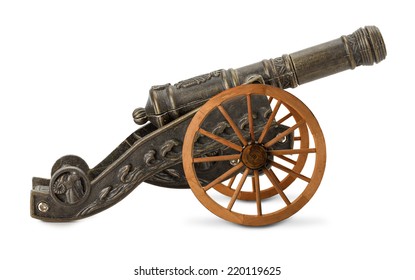 decorative cannon isolated on the white background