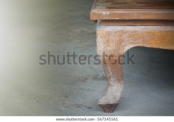 Decorative Carving Table Leg On Wooden Stock Photo Edit Now