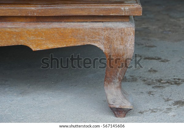 Decorative Carving Table Leg On Wooden Stock Photo Edit Now