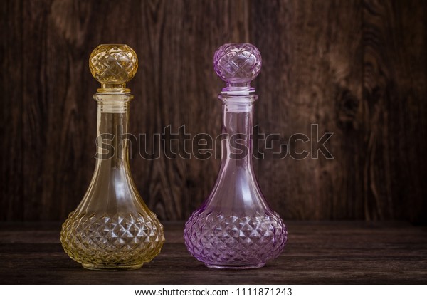 Decorative Colorful Olive Oil Vinegar Bottles Stock Photo Edit