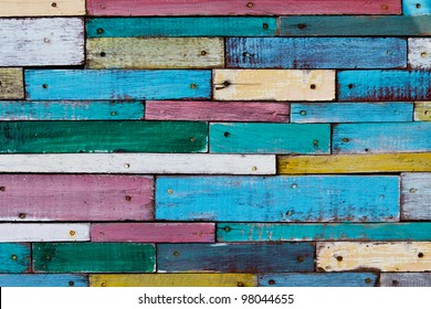 Decorative And Colorful Wood Wall