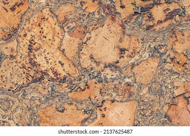 Decorative cork tile texture. Natural wooden cork sheet for wall decorations. Abstract background - Shutterstock ID 2137625487