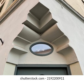 Decorative Door Lintel On A Corner House