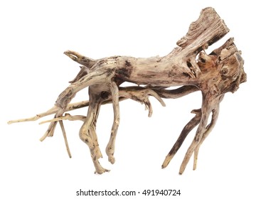 Decorative Driftwood Over White Background