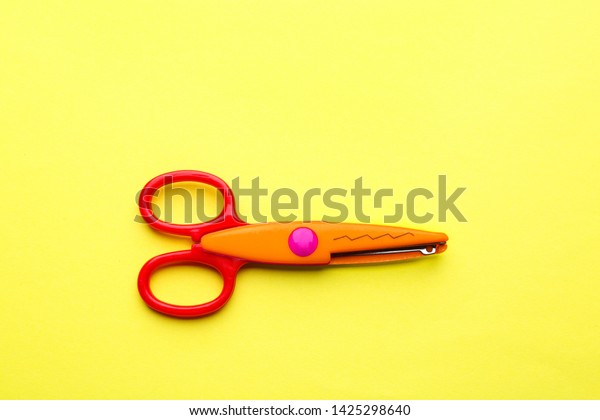 Decorative Edge Scissors On Color Background Stock Photo Edit Now