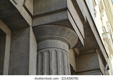 Decorative Elements Of The Historic Building Plastered With Granite Plaster