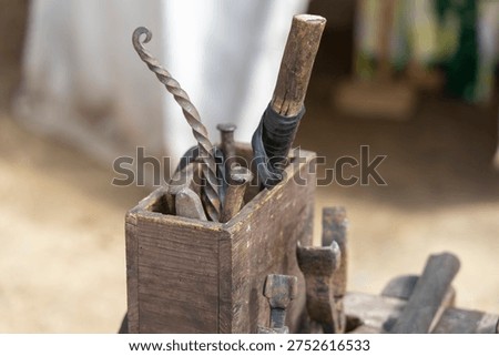 Decorative elements in a medieval historical reenactment
