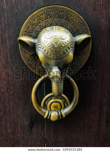 Decorative Elephant Door Knocker Stock Photo Edit Now