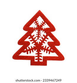 decorative felt Christmas tree isolated on white background. new year celebration concept. - Powered by Shutterstock