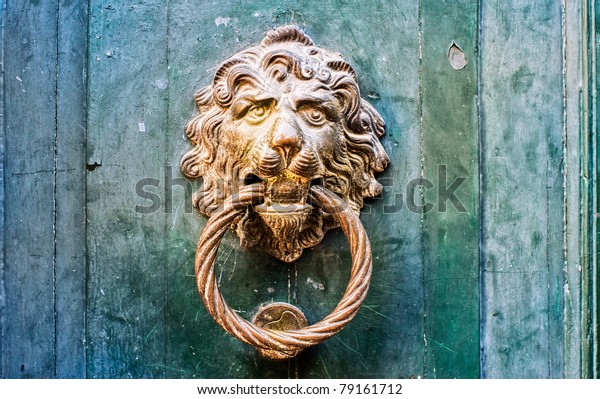 Decorative Gilded Lion Head Door Knob Stock Photo Edit Now 79161712