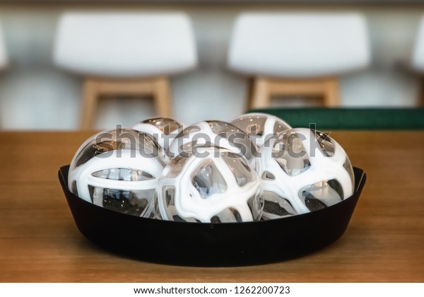 Decorative Glass Balls Tray Centerpiece Stock Photo Edit Now