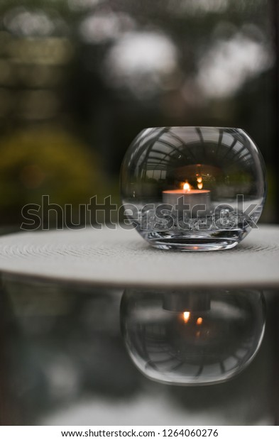 Decorative Glass Bowl Candle Filler Inside Stock Photo Edit Now