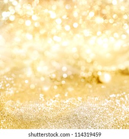 Decorative gold background with sparkling - Shutterstock ID 114319459