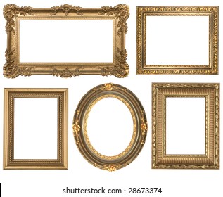 Decorative Gold Empty Oval and Square Wall Picture Frames Insert Your Own Design