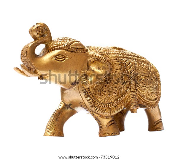 Decorative Golden Elephant Isolated Over White Stock Photo 73519012 ...