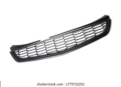 Decorative grill of a passenger car on a white background