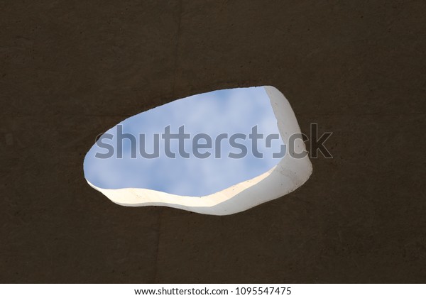 Decorative Hole Concrete Ceiling Modern Building Stock Photo