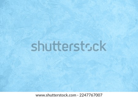 Decorative Light Blue Painted Venetian plaster Wall Background. Beautiful Abstract Stucco Texture With Copy Space for design. Wall decor