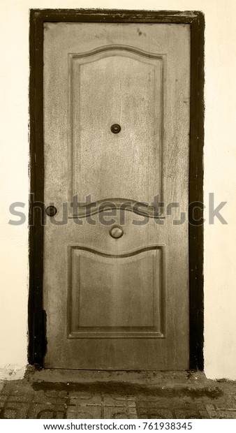 Decorative Metal Front Door Made Look Stock Photo Edit Now 761938345