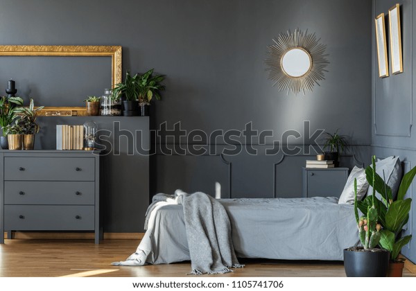 Decorative Mirror Hanging On Wall Dark Stock Photo Edit Now