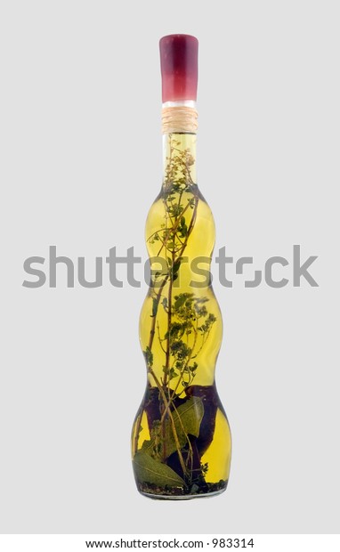 Decorative Olive Oil Bottle Basil On Stock Photo Edit Now 983314