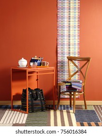 Decorative Orange Room Style With Home Accessory Colorful Room And Dinning Room Style 