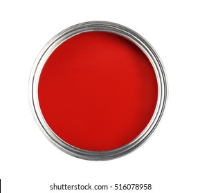 Decorative paint on white background, top view
