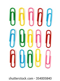 Decorative Paper Clips On A White