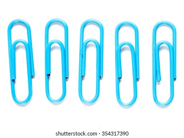 Decorative Paper Clips On A White