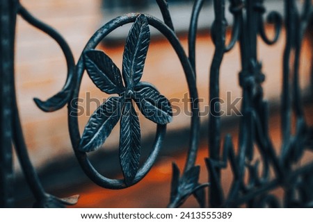 decorative plant motif in wrought iron 
