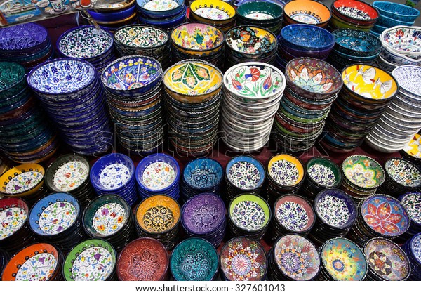 Decorative Plates Bowls Grand Bazar Istanbul Stock Photo Edit Now
