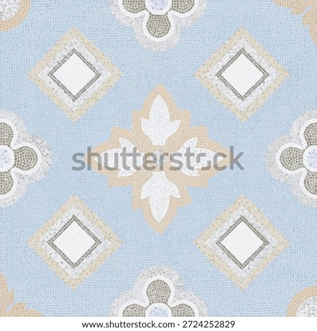 Decorative Pool or Bathroom Wall Stone Ornament. Mosaic high resolution pattern. can be used for wall and floor ceramic tiles.