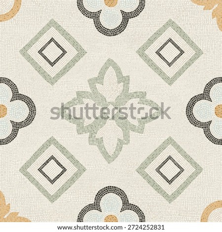 Decorative Pool or Bathroom Wall Stone Ornament. Mosaic high resolution pattern. can be used for wall and floor ceramic tiles.