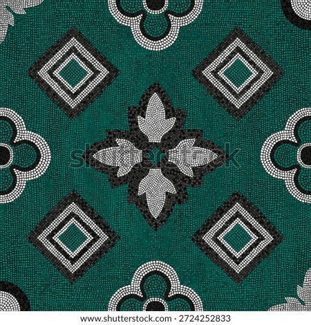 Decorative Pool or Bathroom Wall Stone Ornament. Mosaic high resolution pattern. can be used for wall and floor ceramic tiles.
