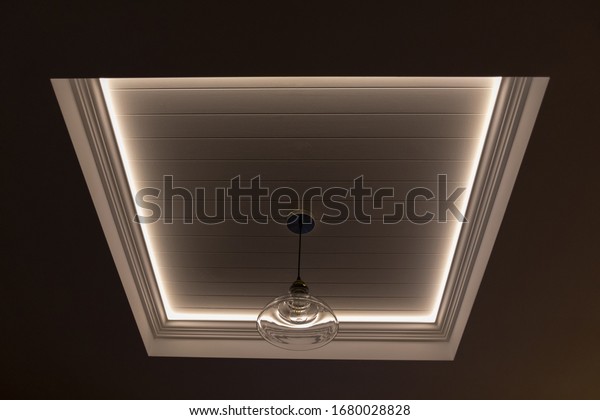 Decorative Recessed Ceiling Led Strip Lighting Stock Photo Edit Now 1680028828