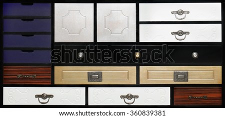 Decorative Retro Cabinet Drawers Metal Handles Stock Photo Edit