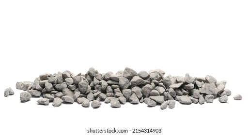 Decorative rocks pile isolated on white 